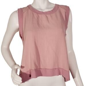 Fate Linen Blend Sleeveless Top | Pink | Size Medium